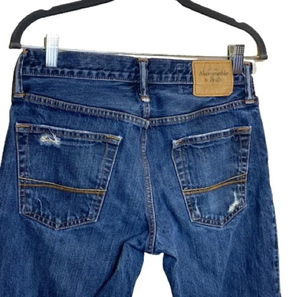 Abercrombie & Fitch button fly slim straight distressed jeans 30 X 30